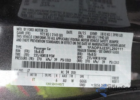 2015 Ford Focus Titanium from USA, damaged, VIN 1FADP3J23FL292111